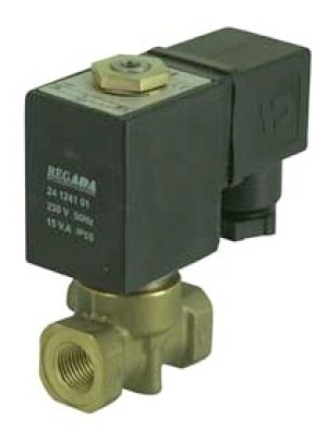 Electromagnetic valve in the basic position closed / open
