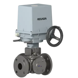 Three-way flanged ball valve